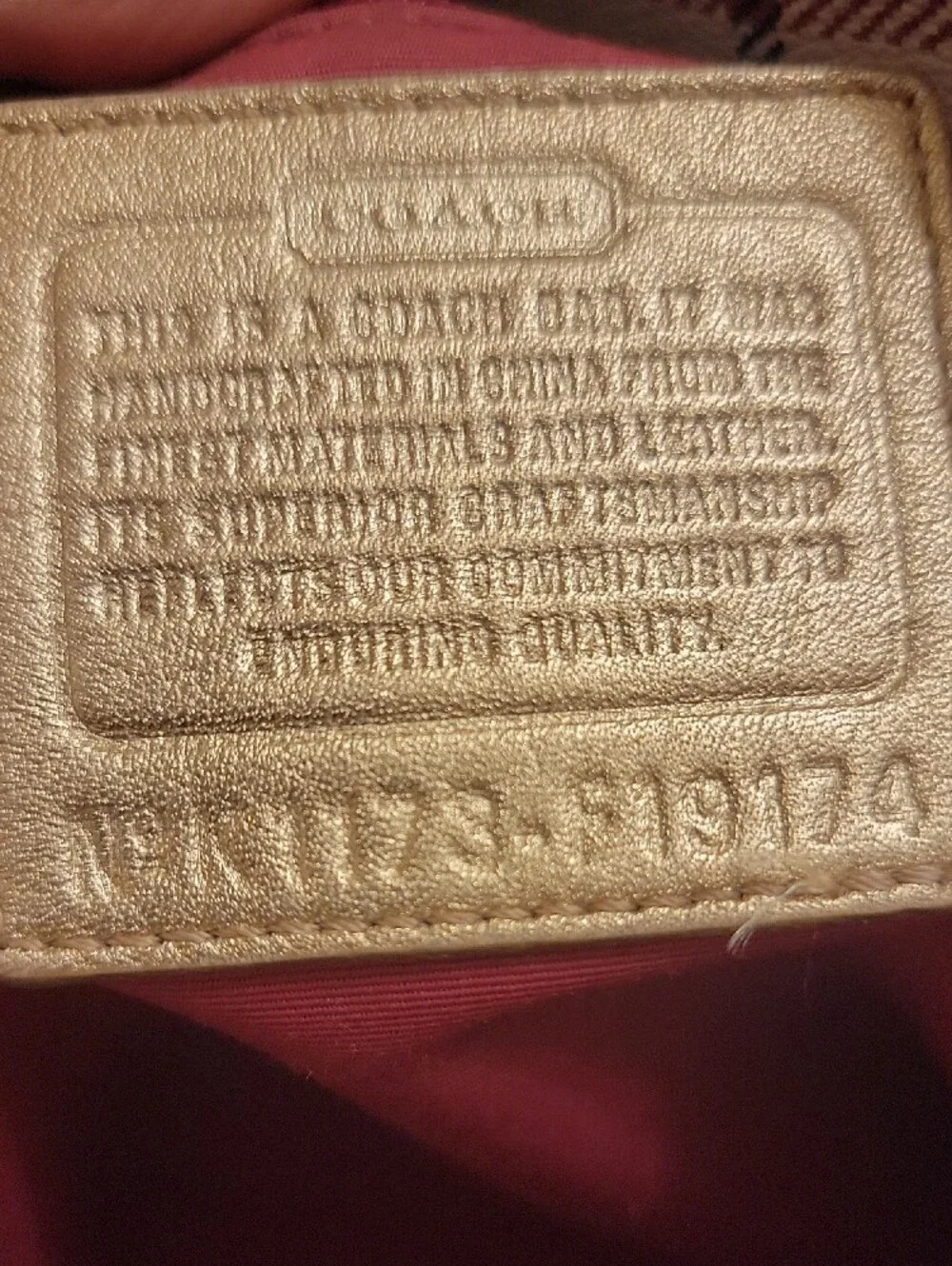 Coach Peyton Tattersall Tote with Gold Trim